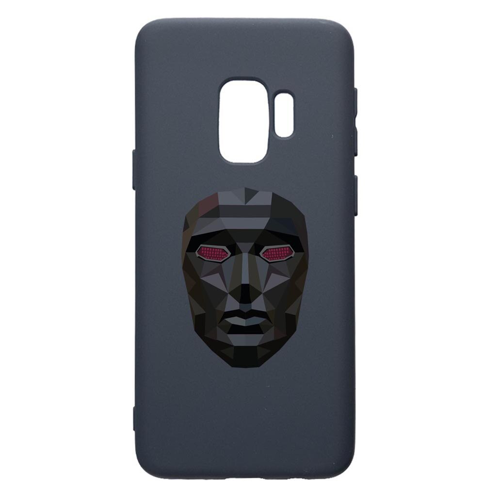 Husa Premium Silicon Compatibila Cu Samsung Galaxy S9, Squid Game Mask Front Man, cu interiorul din material textil, protectie camera, Alaskan Blue, PAB844