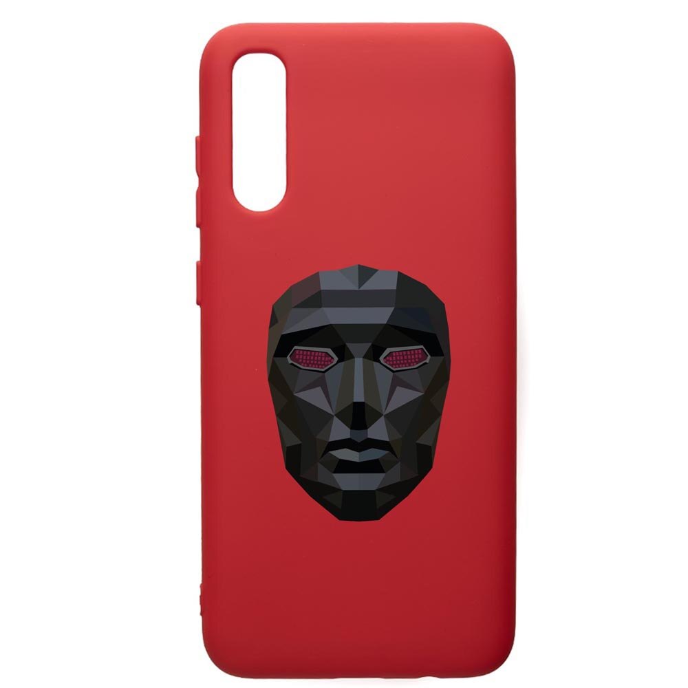 Husa Premium Silicon Compatibila Cu Samsung Galaxy A70, Squid Game Mask Front Man, silicon, cu interiorul din material textil, protectie camera, Red, PR844
