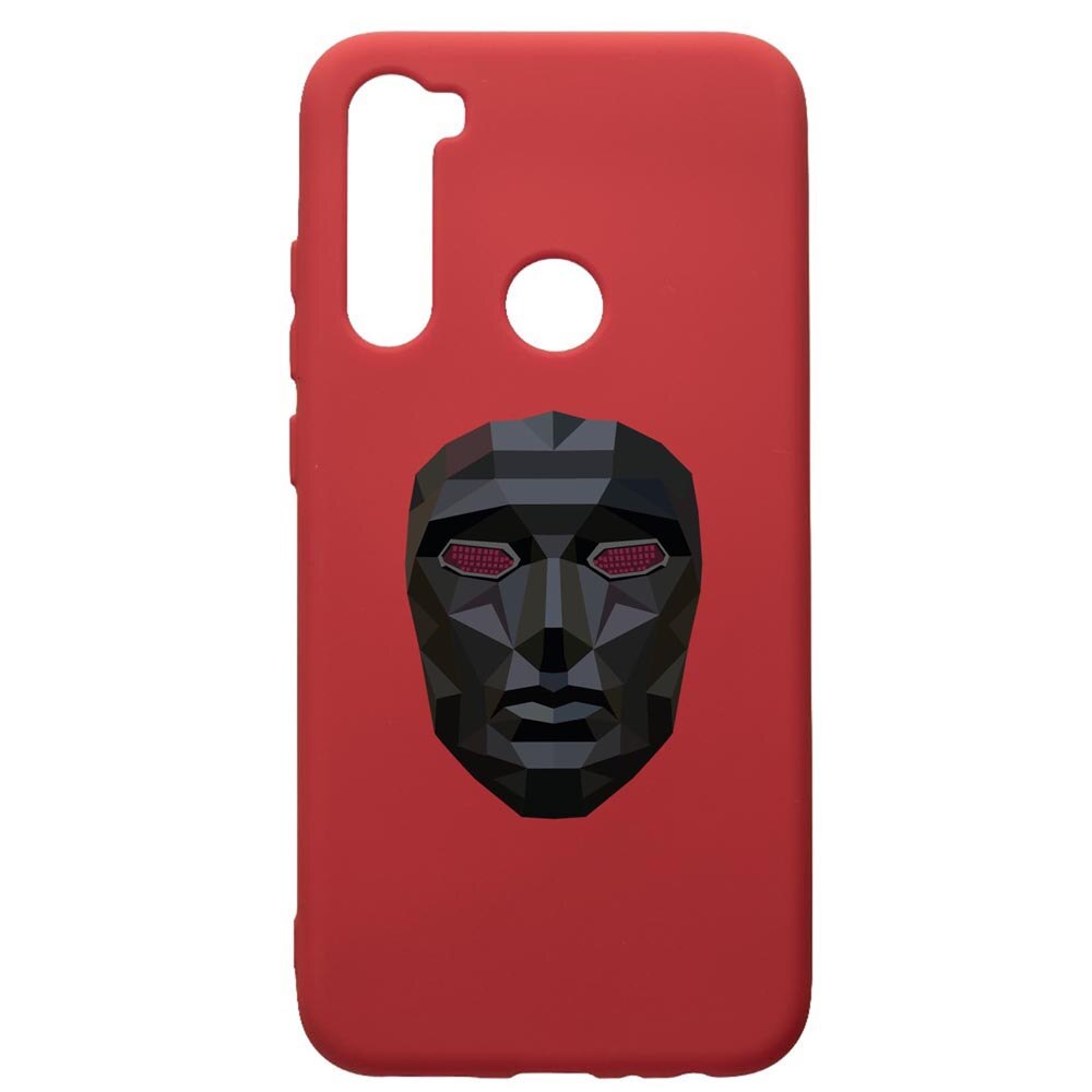 Husa Premium Silicon Compatibila Cu Xiaomi Redmi Note 8, Squid Game Mask Front Man, silicon, cu interiorul din material textil, protectie camera, Red, PR844