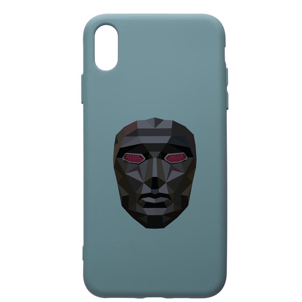 Husa Premium Silicon Compatibila Cu Apple iPhone XS Max, Squid Game Mask Front Man, silicon, cu interiorul din material textil, protectie camera, Cornflower, PCF844