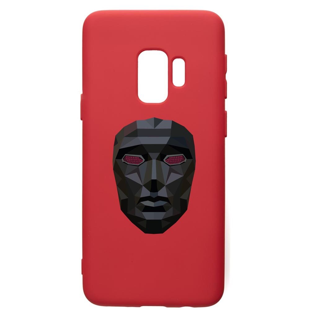 Husa Premium Silicon Compatibila Cu Samsung Galaxy S9, Squid Game Mask Front Man, silicon, cu interiorul din material textil, protectie camera, Red, PR844