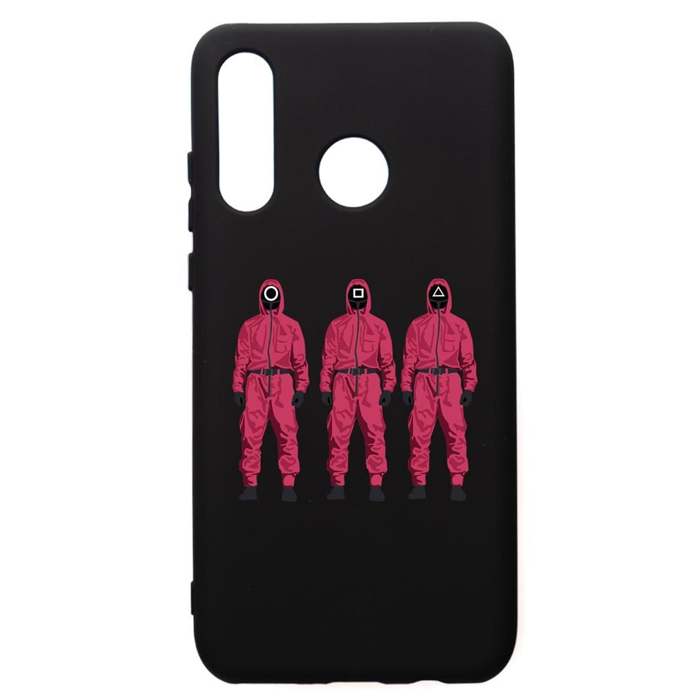 Husa Premium Silicon Compatibila Cu Huawei P30 Lite, Squid Game Soldier Mask, silicon, cu interiorul din material textil, protectie camera, PB845