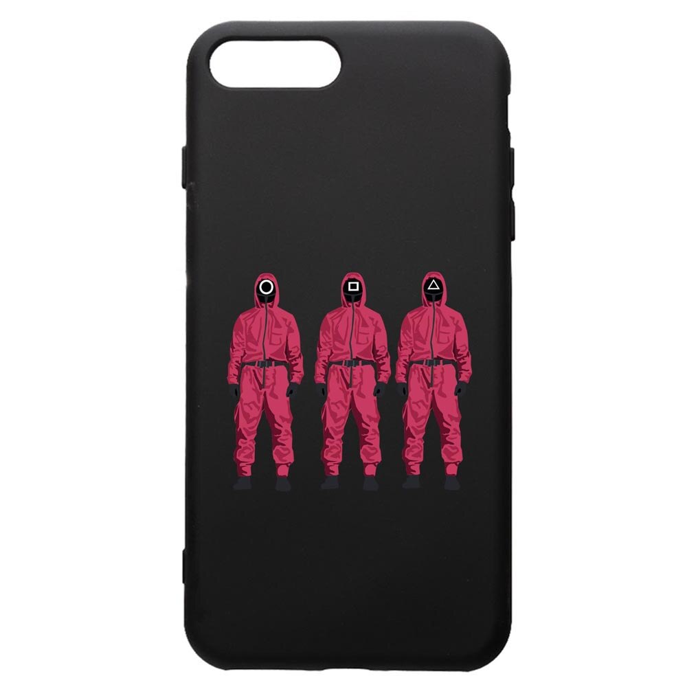 Husa Premium Silicon Compatibila Cu Apple iPhone 8 Plus / iPhone 7 Plus, Squid Game Soldier Mask, silicon, cu interiorul din material textil, protectie camera, PB845