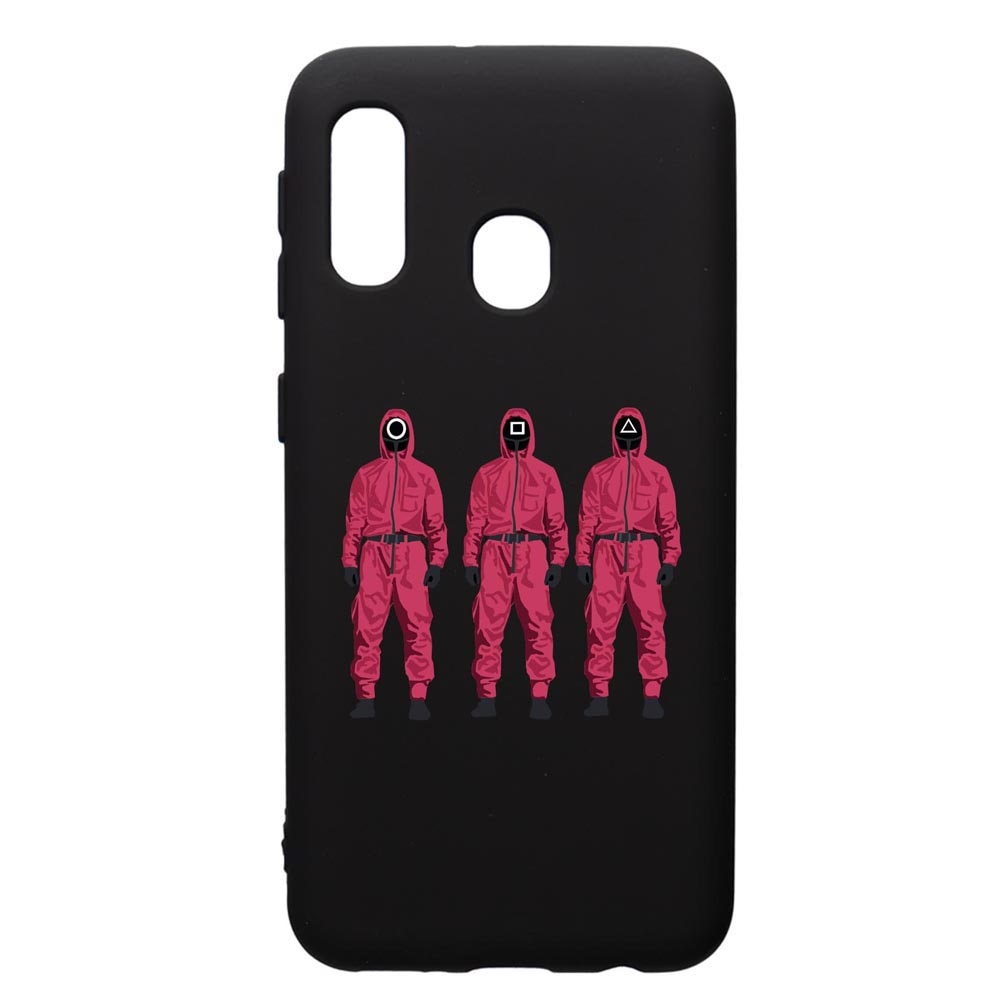 Husa Premium Silicon Compatibila Cu Samsung Galaxy A20E, Squid Game Soldier Mask, silicon, cu interiorul din material textil, protectie camera, PB845