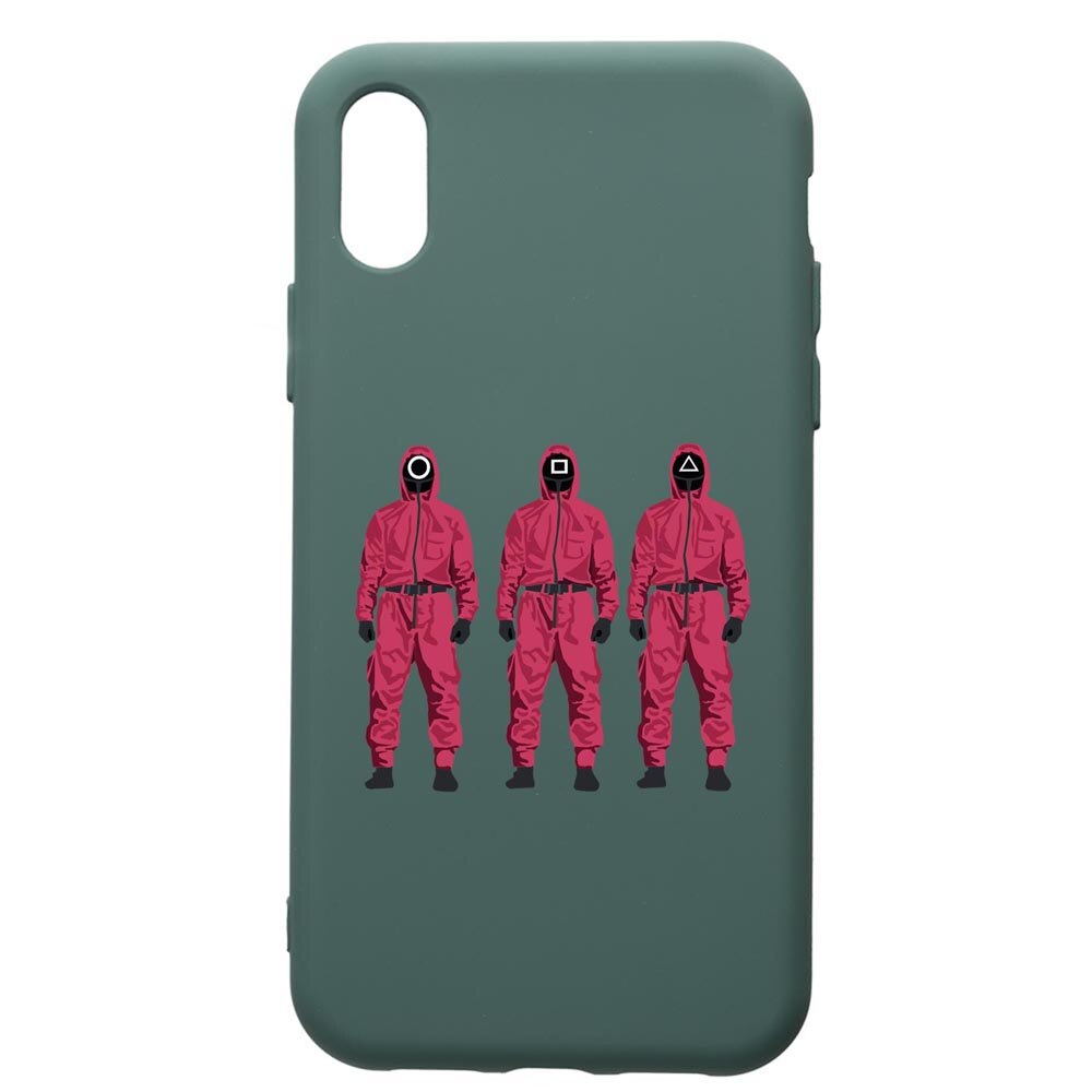 Husa Premium Silicon Compatibila Cu Xiaomi Redmi 7A, Squid Game Soldier Mask, cu interiorul din material textil, protectie camera, Forest Green, PFG845