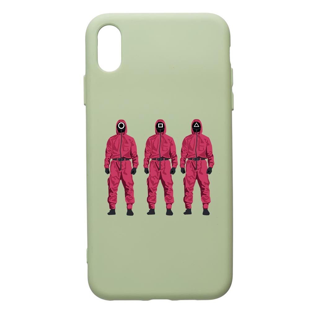 Husa Premium Silicon Compatibila Cu Samsung Galaxy A10, Squid Game Soldier Mask, cu interiorul din material textil, protectie camera, Beryl, PGR845