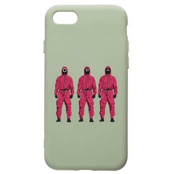 Husa Premium Silicon Compatibila Cu Apple iPhone SE 2 / iPhone 8 / iPhone 7, Squid Game Soldier Mask, cu interiorul din material textil, protectie camera, Beryl, PGR845 Husa Premium Silicon Compatibila Cu Apple iPhone SE 2 / iPhone 8 / iPhone 7, Squid Game Soldier Mask, cu interiorul din material textil, protectie camera, Beryl, PGR845