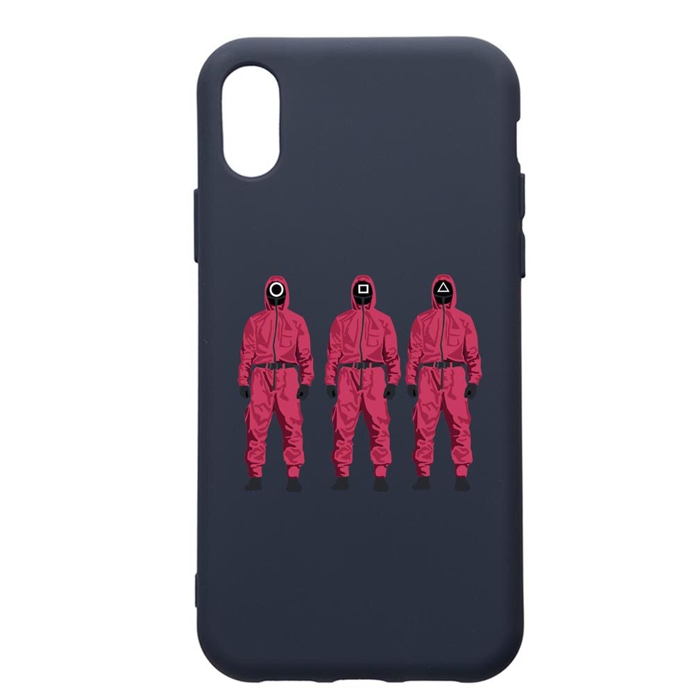 Husa Premium Silicon Compatibila Cu Apple IPhone XS Max, Squid Game Soldier Mask, cu interiorul din material textil, protectie camera, Alaskan Blue, PAB845