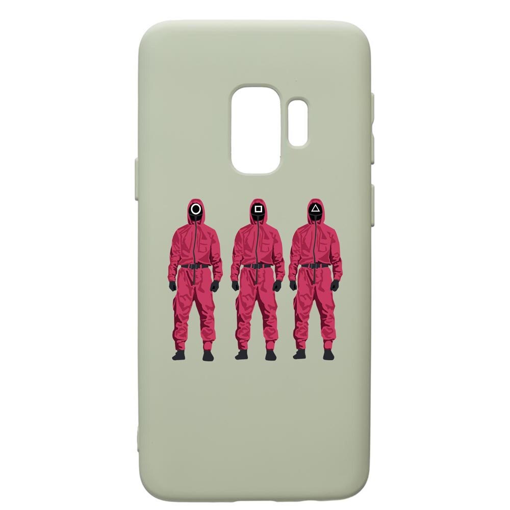 Husa Premium Silicon Compatibila Cu Samsung Galaxy S9, Squid Game Soldier Mask, cu interiorul din material textil, protectie camera, Beryl, PGR845