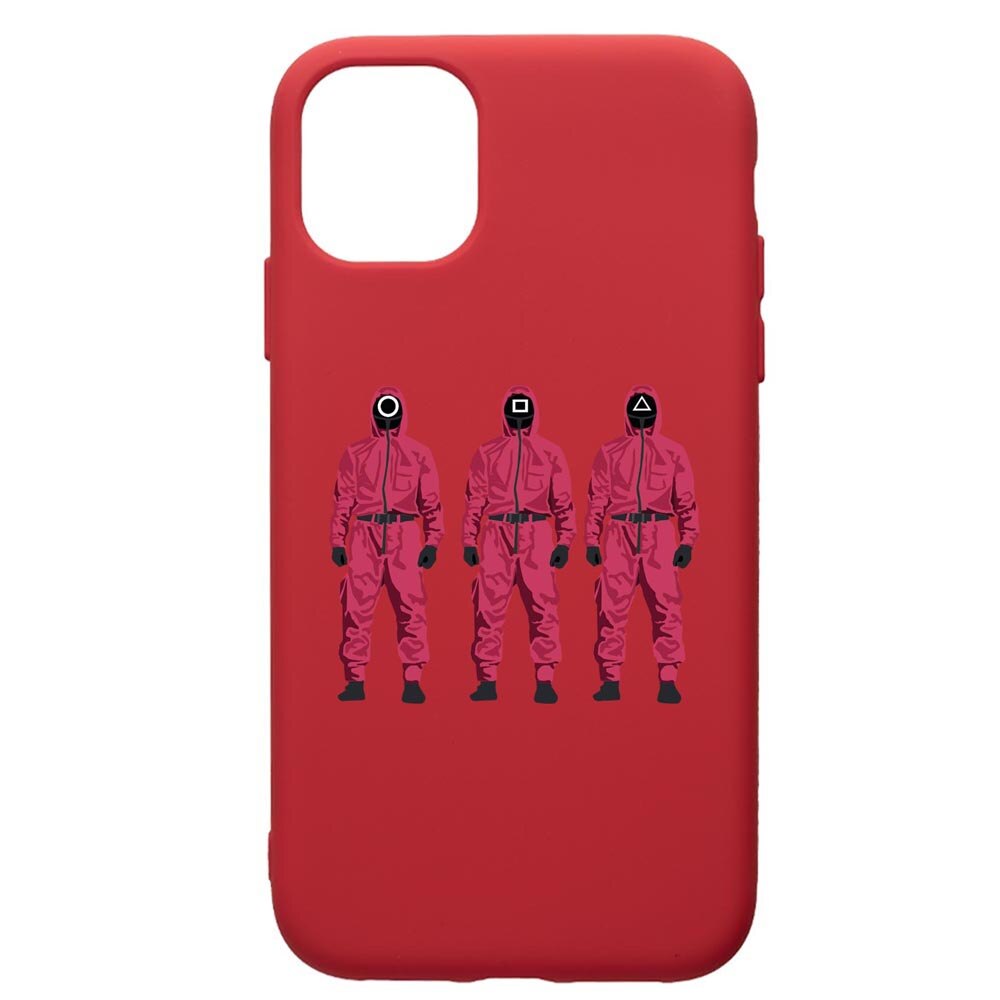 Husa Premium Silicon Compatibila Cu Apple iPhone 11 Pro, Squid Game Soldier Mask, silicon, cu interiorul din material textil, protectie camera, Red, PR845