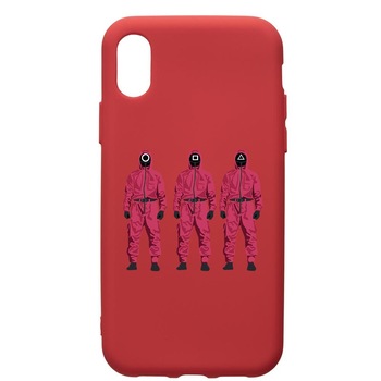 Husa Premium Silicon Compatibila Cu Huawei Y5 2019, Squid Game Soldier Mask, silicon, cu interiorul din material textil, protectie camera, Red, PR845 Husa Premium Silicon Compatibila Cu Huawei Y5 2019, Squid Game Soldier Mask, silicon, cu interiorul din material textil, protectie camera, Red, PR845