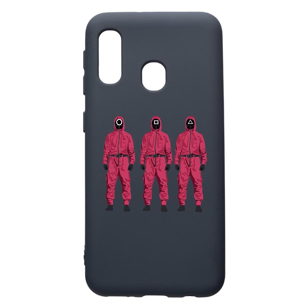 Husa Premium Silicon Compatibila Cu Samsung Galaxy A20E, Squid Game Soldier Mask, cu interiorul din material textil, protectie camera, Alaskan Blue, PAB845