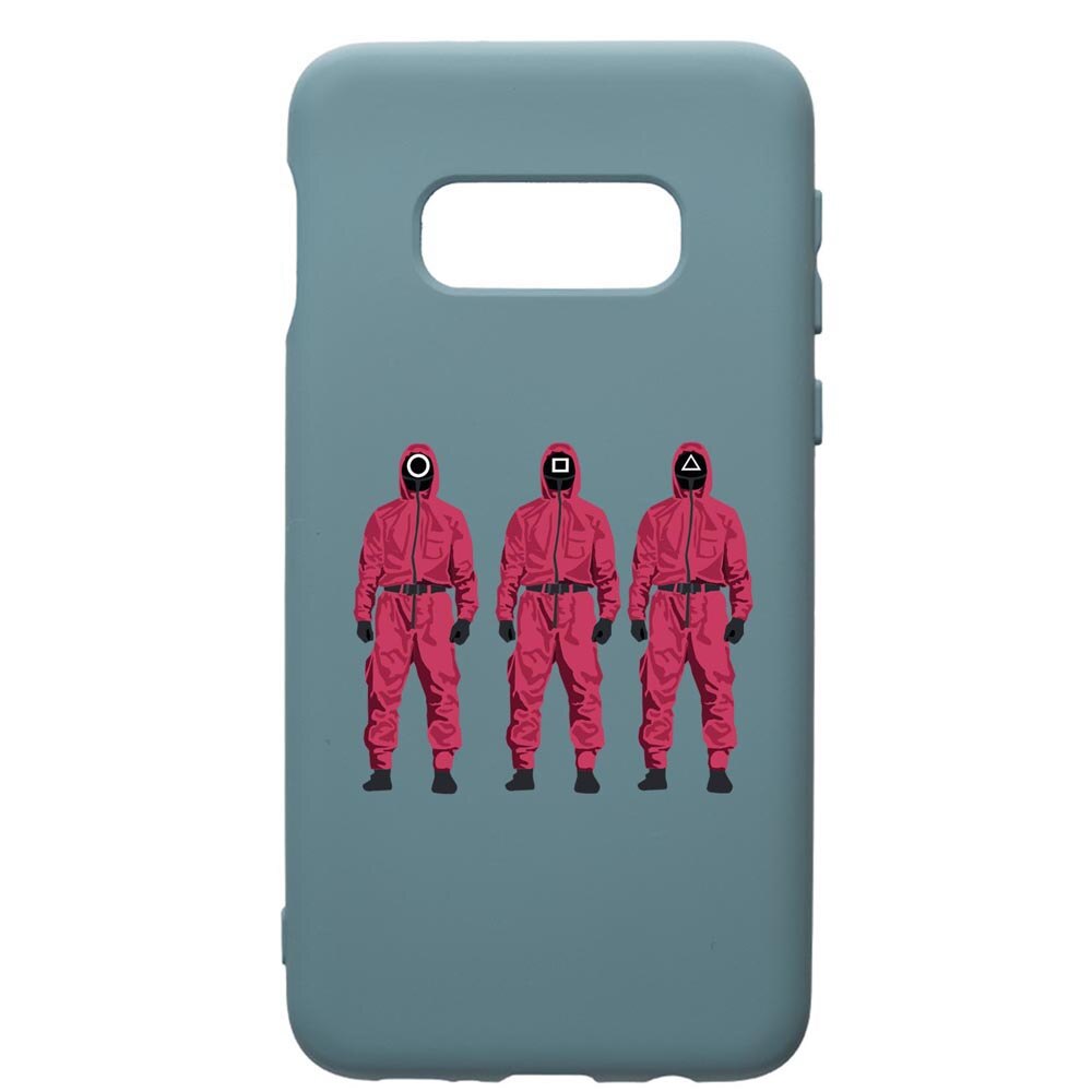 Husa Premium Silicon Compatibila Cu Samsung Galaxy S10, Squid Game Soldier Mask, silicon, cu interiorul din material textil, protectie camera, Cornflower, PCF845