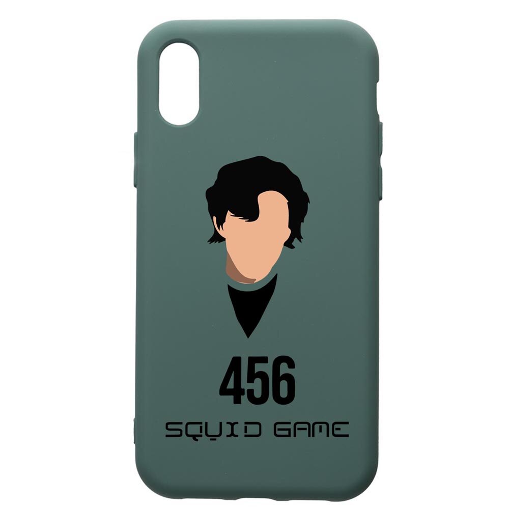 Husa Premium Silicon Compatibila Cu Apple iPhone XS / iPhone X, Squid Game - Gamer 456, cu interiorul din material textil, protectie camera, Forest Green, PFG846