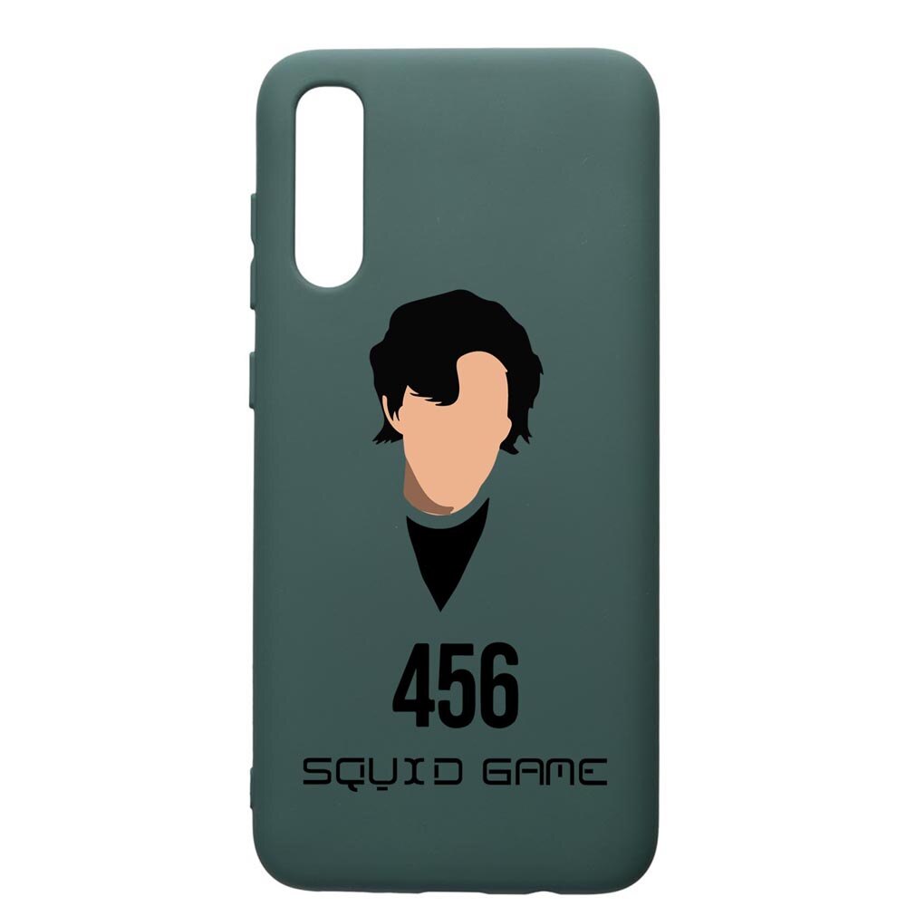 Husa Premium Silicon Compatibila Cu Samsung Galaxy A70, Squid Game - Gamer 456, cu interiorul din material textil, protectie camera, Forest Green, PFG846