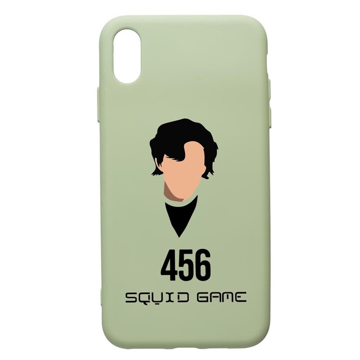 Husa Premium Silicon Compatibila Cu Apple iPhone XS Max, Squid Game - Gamer 456, cu interiorul din material textil, protectie camera, Beryl, PGR846