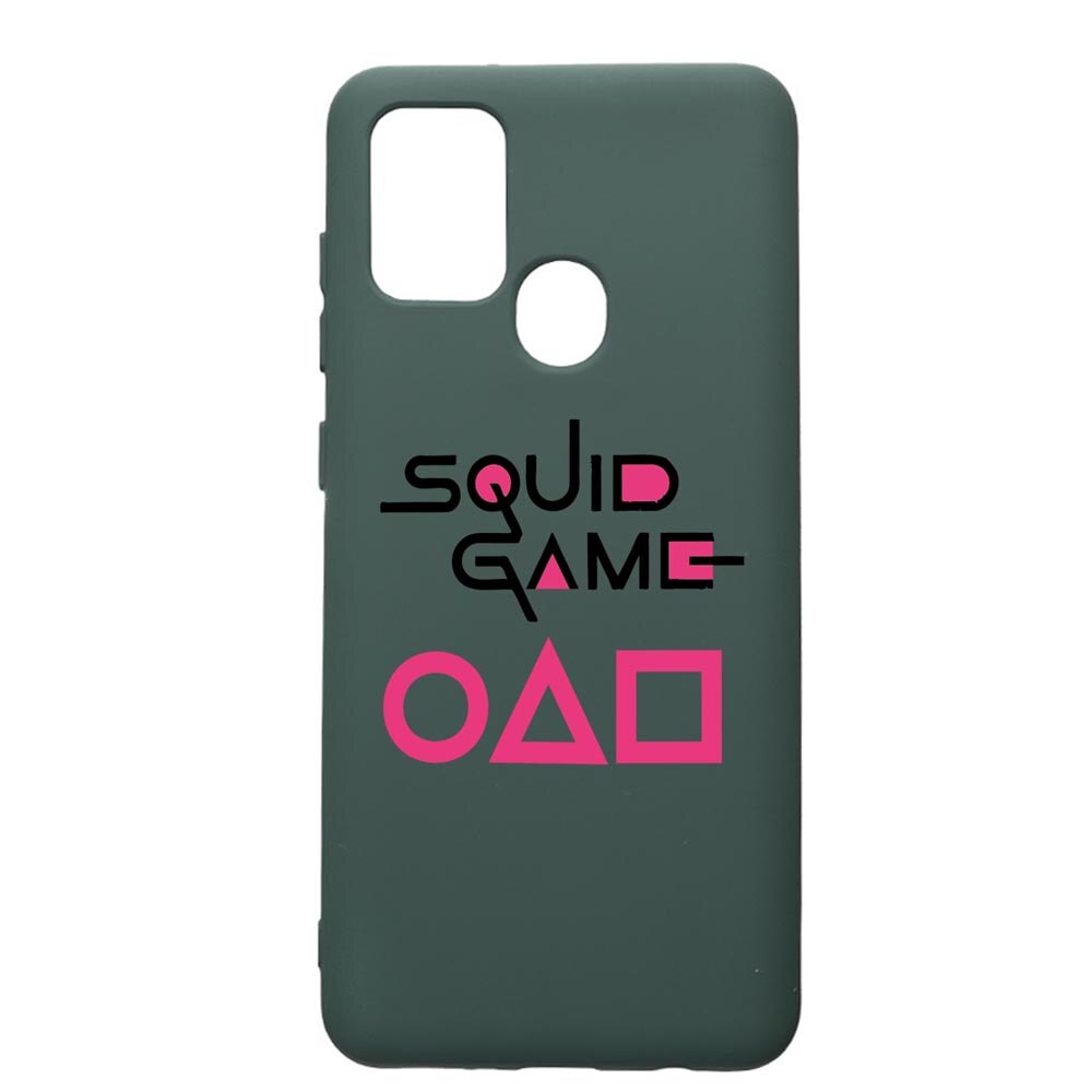 Husa Premium Silicon Compatibila Cu Samsung Galaxy A21S, Squid Game, cu interiorul din material textil, protectie camera, Forest Green, PFG847