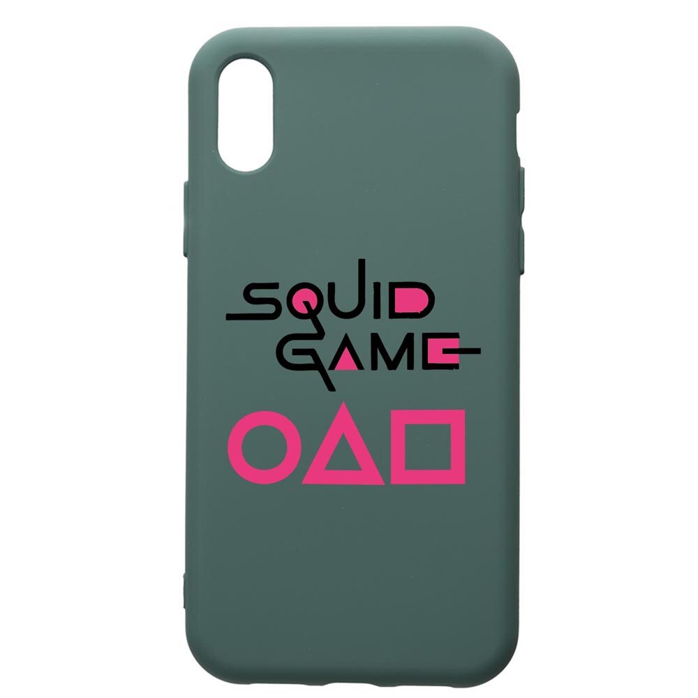 Husa Premium Silicon Compatibila Cu Apple iPhone XS / iPhone X, Squid Game, cu interiorul din material textil, protectie camera, Forest Green, PFG847