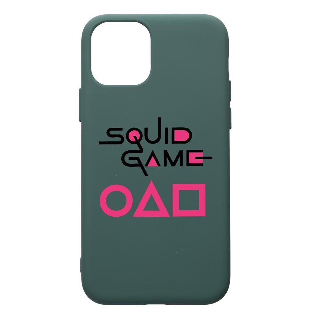 Husa Premium Silicon Compatibila Cu Apple iPhone 11, Squid Game, cu interiorul din material textil, protectie camera, Forest Green, PFG847
