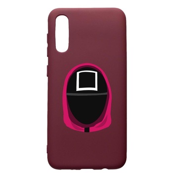 Husa Premium Silicon compatibila cu Samsung Galaxy A30S, Squid Game Soldier Square, cu interiorul din material textil, protectie camera, Burgundy, PBR848 Husa Premium Silicon compatibila cu Samsung Galaxy A30S, Squid Game Soldier Square, cu interiorul din material textil, protectie camera, Burgundy, PBR848