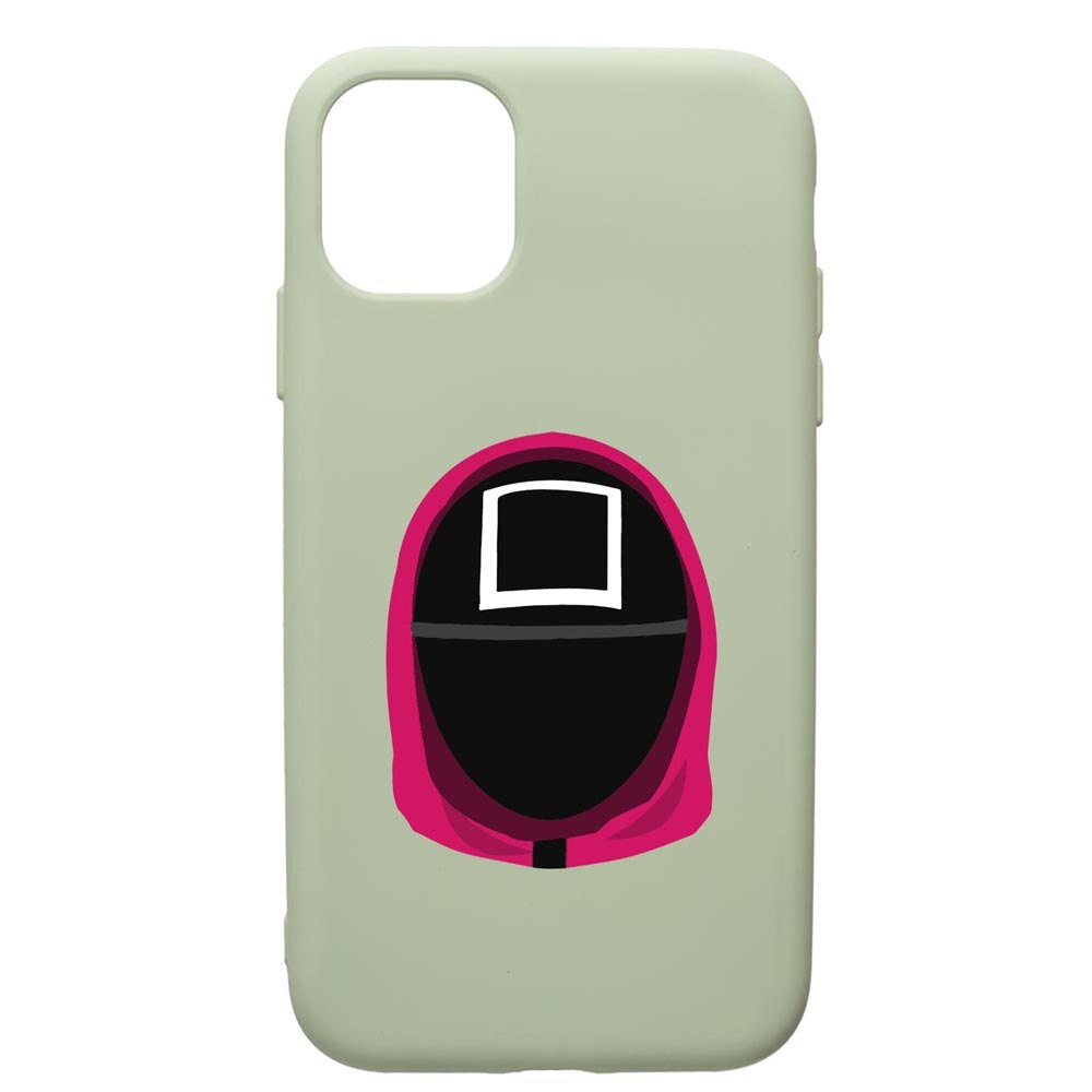 Husa Premium Silicon Compatibila Cu Apple iPhone 11 Pro Max, Squid Game Soldier Square, cu interiorul din material textil, protectie camera, Beryl, PGR848