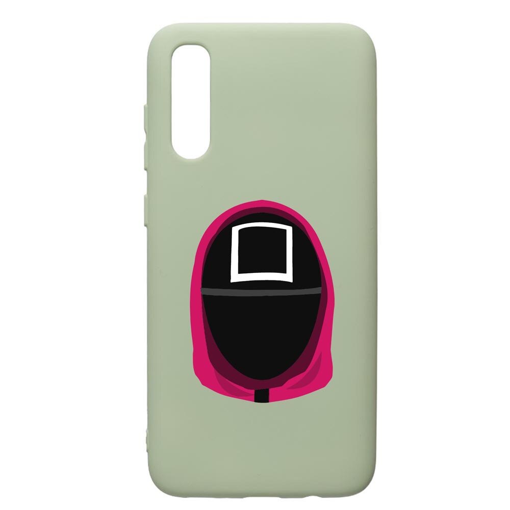 Husa Premium Silicon Compatibila Cu Samsung Galaxy A70, Squid Game Soldier Square, cu interiorul din material textil, protectie camera, Beryl, PGR848