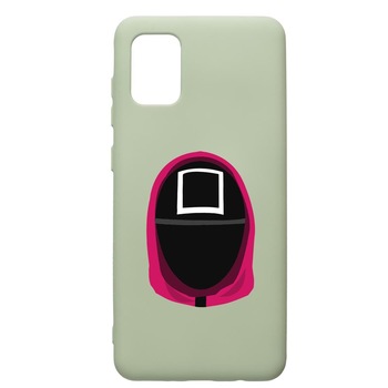 Husa Premium Silicon Compatibila Cu Samsung Galaxy A71, Squid Game Soldier Square, cu interiorul din material textil, protectie camera, Beryl, PGR848 Husa Premium Silicon Compatibila Cu Samsung Galaxy A71, Squid Game Soldier Square, cu interiorul din material textil, protectie camera, Beryl, PGR848