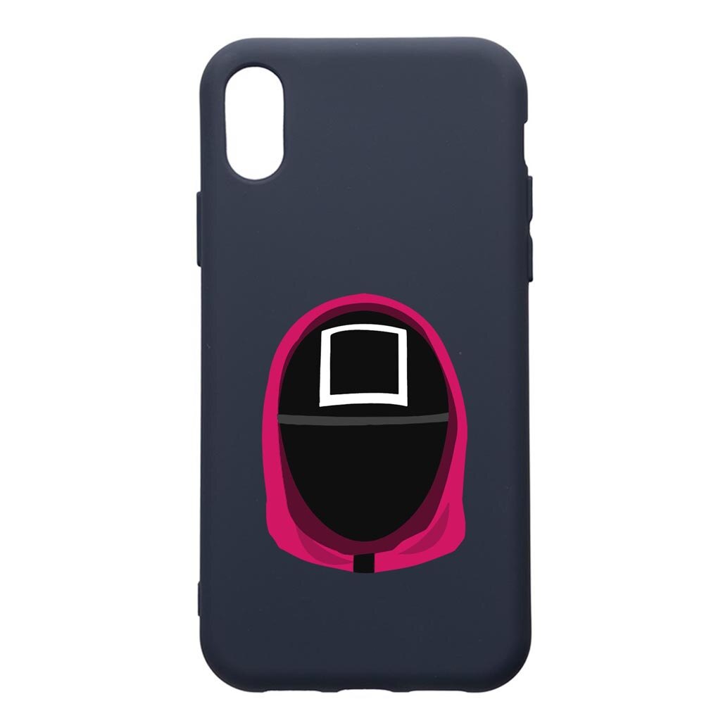 Husa Premium Silicon Compatibila Cu Apple IPhone XS / iPhone X, Squid Game Soldier Square, cu interiorul din material textil, protectie camera, Alaskan Blue, PAB848