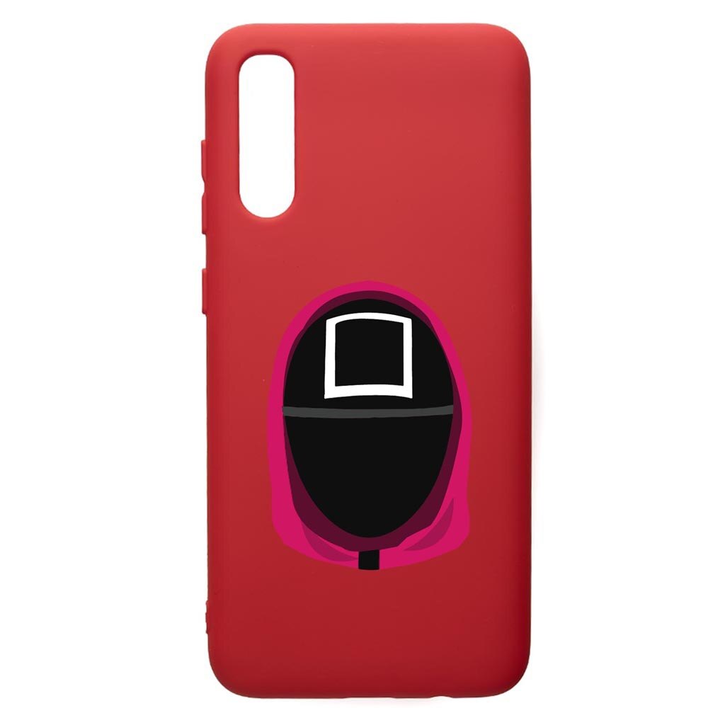 Husa Premium Silicon Compatibila Cu Samsung Galaxy A70, Squid Game Soldier Square, silicon, cu interiorul din material textil, protectie camera, Red, PR848