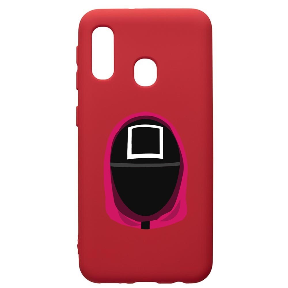 Husa Premium Silicon Compatibila Cu Samsung Galaxy A20E, Squid Game Soldier Square, silicon, cu interiorul din material textil, protectie camera, Red, PR848
