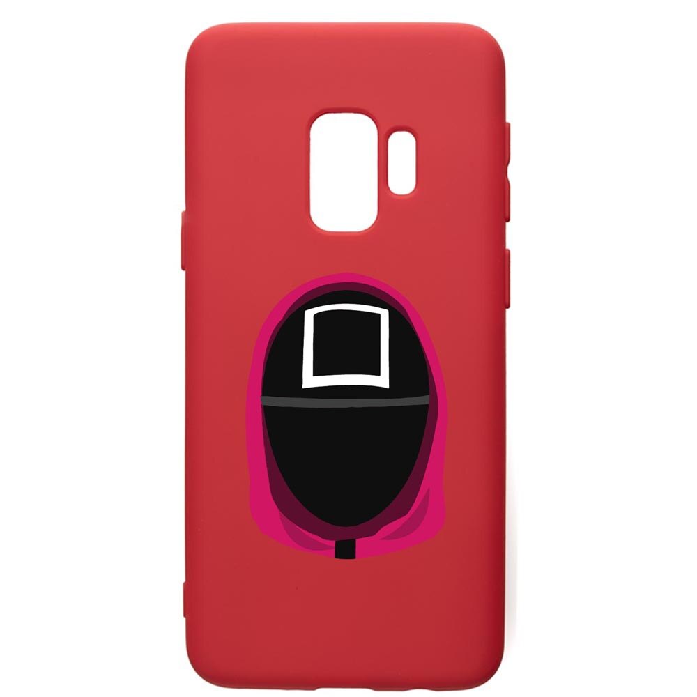 Husa Premium Silicon Compatibila Cu Samsung Galaxy S9, Squid Game Soldier Square, silicon, cu interiorul din material textil, protectie camera, Red, PR848