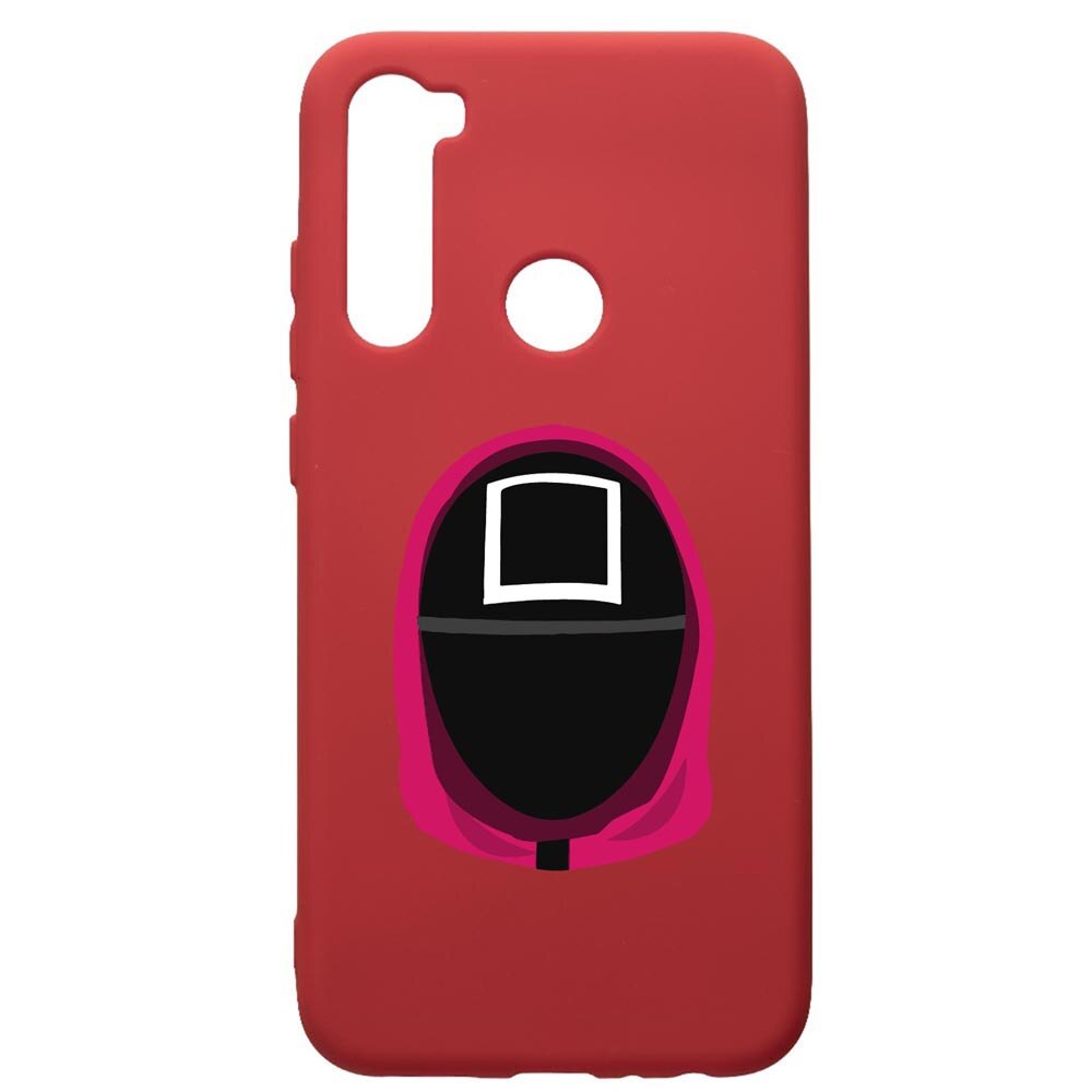 Husa Premium Silicon Compatibila Cu Xiaomi Redmi Note 8, Squid Game Soldier Square, silicon, cu interiorul din material textil, protectie camera, Red, PR848