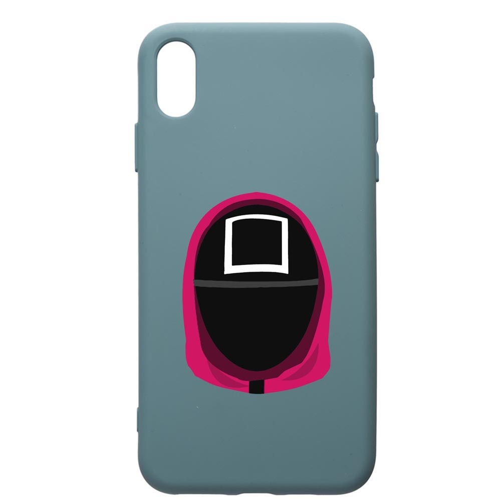 Husa Premium Silicon Compatibila Cu Apple iPhone XS Max, Squid Game Soldier Square, silicon, cu interiorul din material textil, protectie camera, Cornflower, PCF848