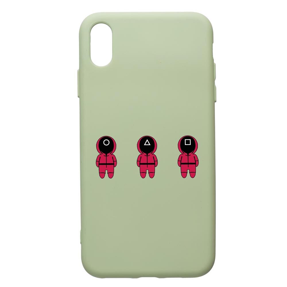 Husa Premium Silicon Compatibila Cu Apple iPhone XS Max, Squid Game Soldier Cartoon, cu interiorul din material textil, protectie camera, Beryl, PGR849