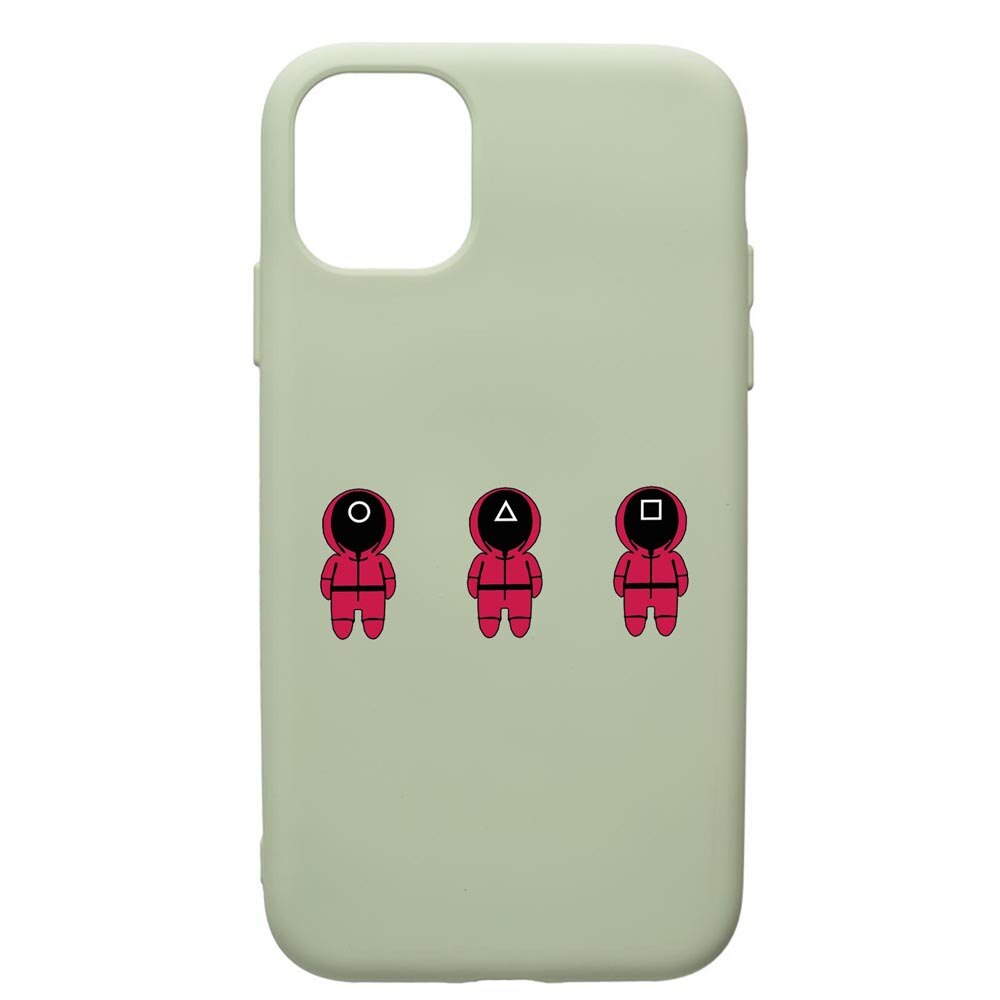 Husa Premium Silicon Compatibila Cu Apple iPhone 11, Squid Game Soldier Cartoon, cu interiorul din material textil, protectie camera, Beryl, PGR849