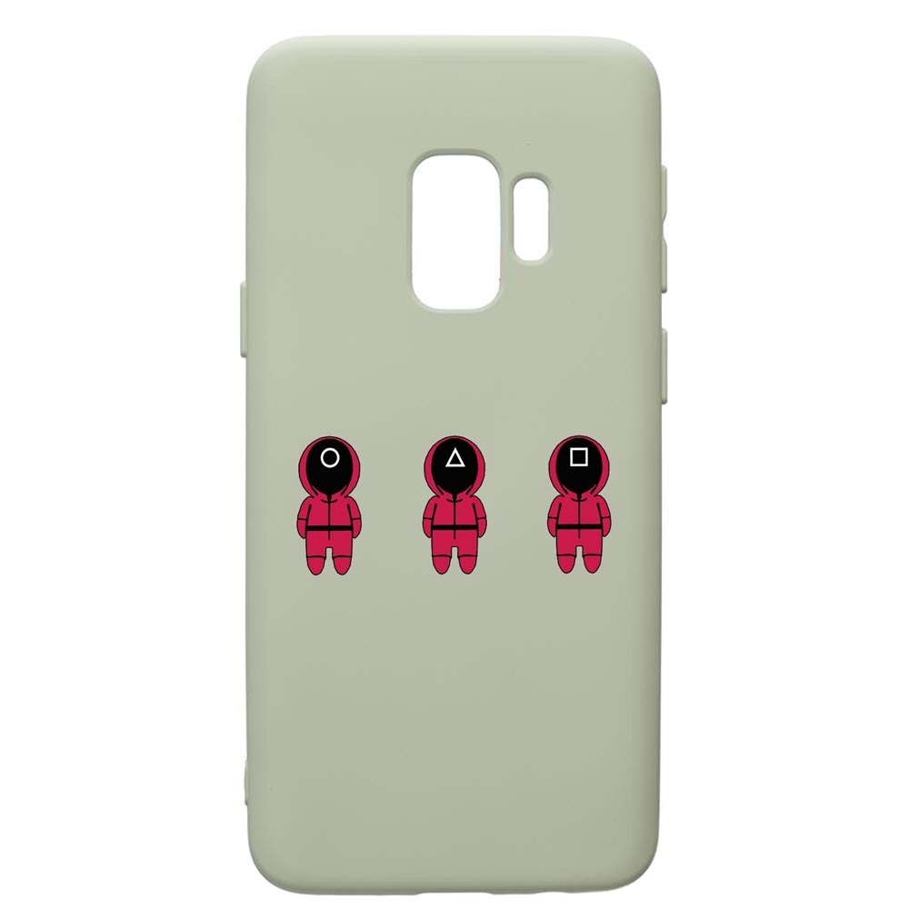 Husa Premium Silicon Compatibila Cu Samsung Galaxy S9, Squid Game Soldier Cartoon, cu interiorul din material textil, protectie camera, Beryl, PGR849
