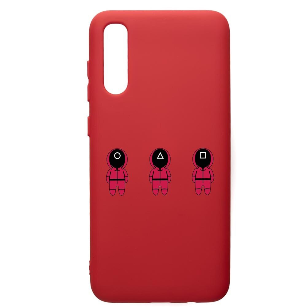 Husa Premium Silicon Compatibila Cu Samsung Galaxy A70, Squid Game Soldier Cartoon, silicon, cu interiorul din material textil, protectie camera, Red, PR849