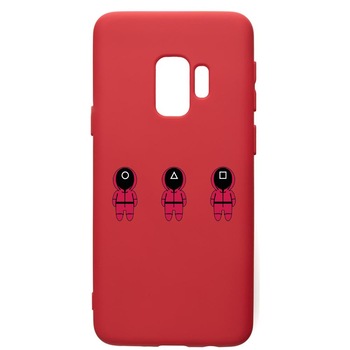 Husa Premium Silicon Compatibila Cu Samsung Galaxy S9, Squid Game Soldier Cartoon, silicon, cu interiorul din material textil, protectie camera, Red, PR849 Husa Premium Silicon Compatibila Cu Samsung Galaxy S9, Squid Game Soldier Cartoon, silicon, cu interiorul din material textil, protectie camera, Red, PR849