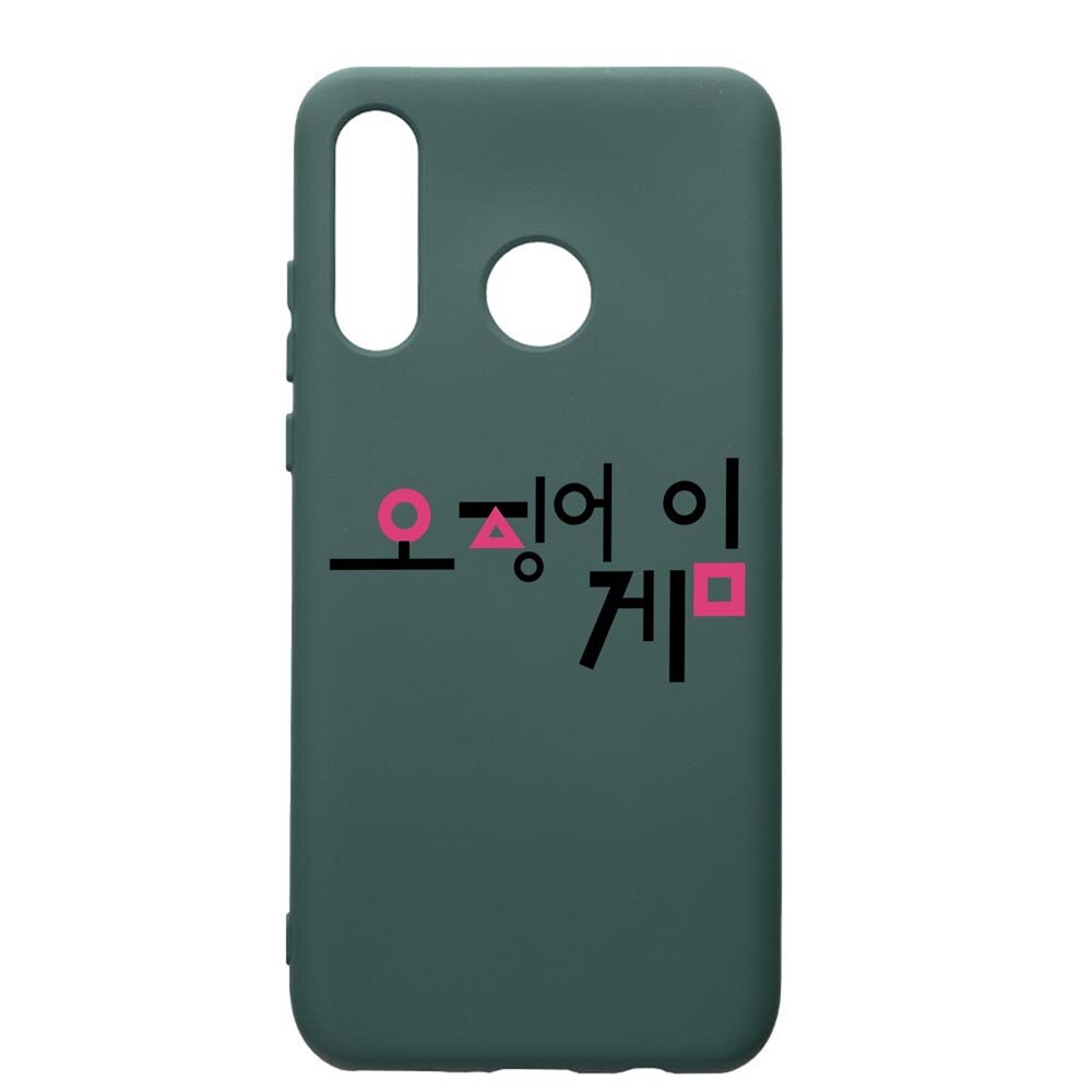 Husa Premium Silicon Compatibila Cu Huawei P30 Lite, Squid Game Korean, cu interiorul din material textil, protectie camera, Forest Green, PFG850