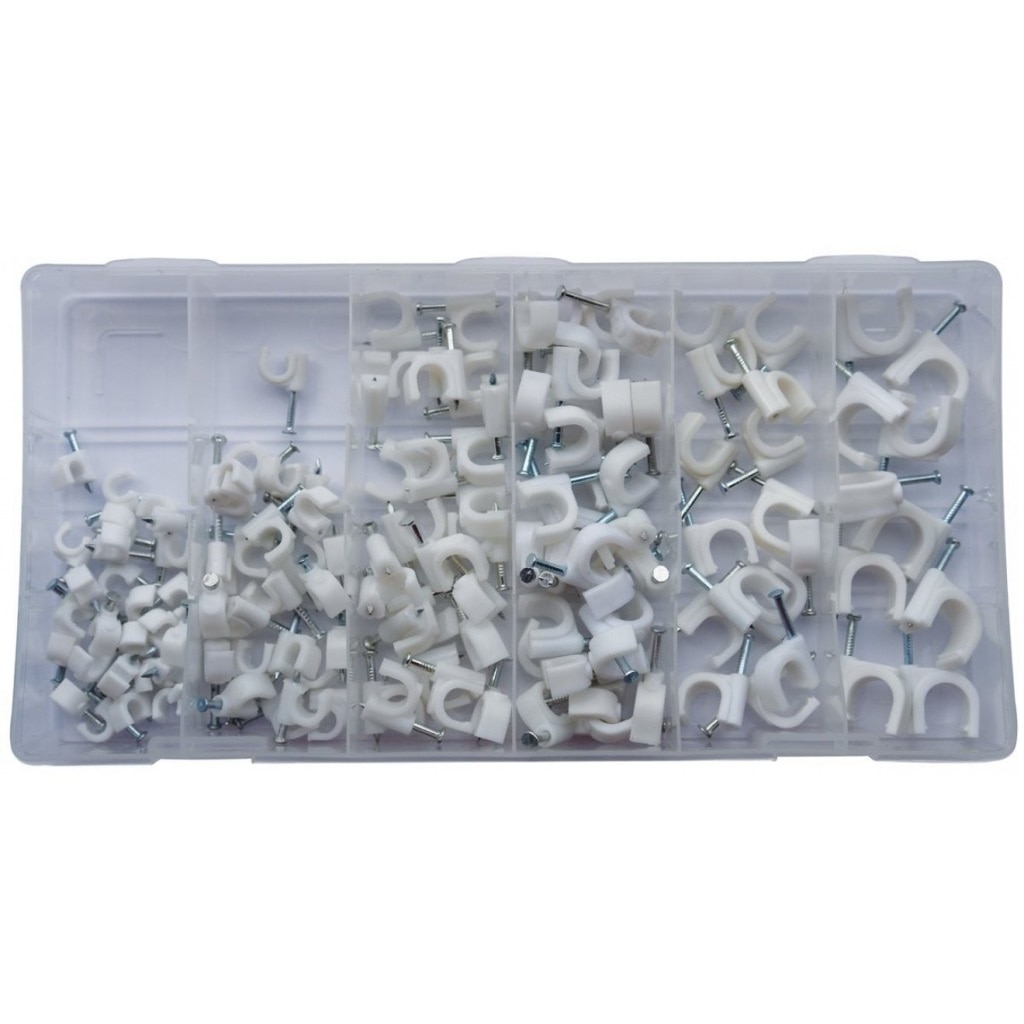 Set cleme cu cui pentru cabluri Vintec VNTC74511, Ø5-12 mm, 130 piese