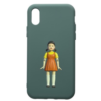 Husa Premium Silicon Compatibila Cu Huawei Y5 2019, Squid Game Doll Girl, cu interiorul din material textil, protectie camera, Forest Green, PFG851 Husa Premium Silicon Compatibila Cu Huawei Y5 2019, Squid Game Doll Girl, cu interiorul din material textil, protectie camera, Forest Green, PFG851