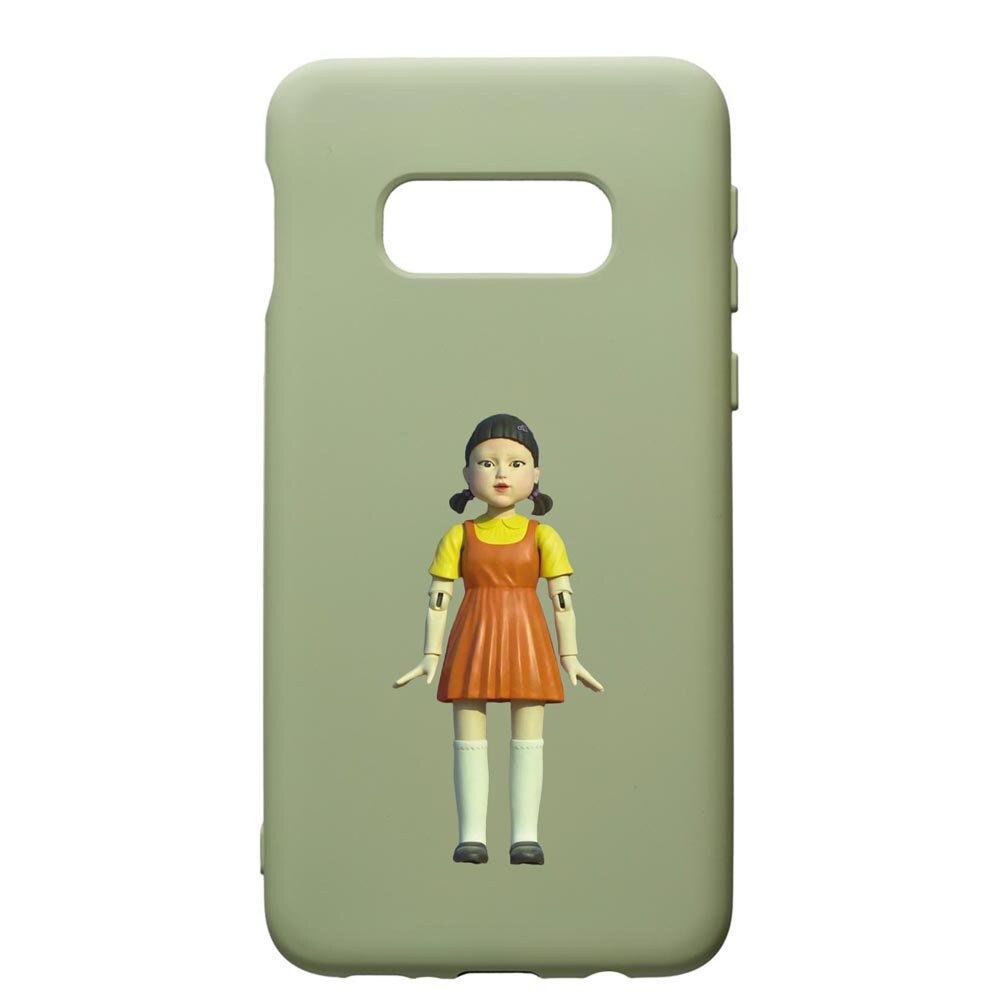 Husa Premium Silicon Compatibila Cu Samsung Galaxy S10, Squid Game Doll Girl, cu interiorul din material textil, protectie camera, Beryl, PGR851