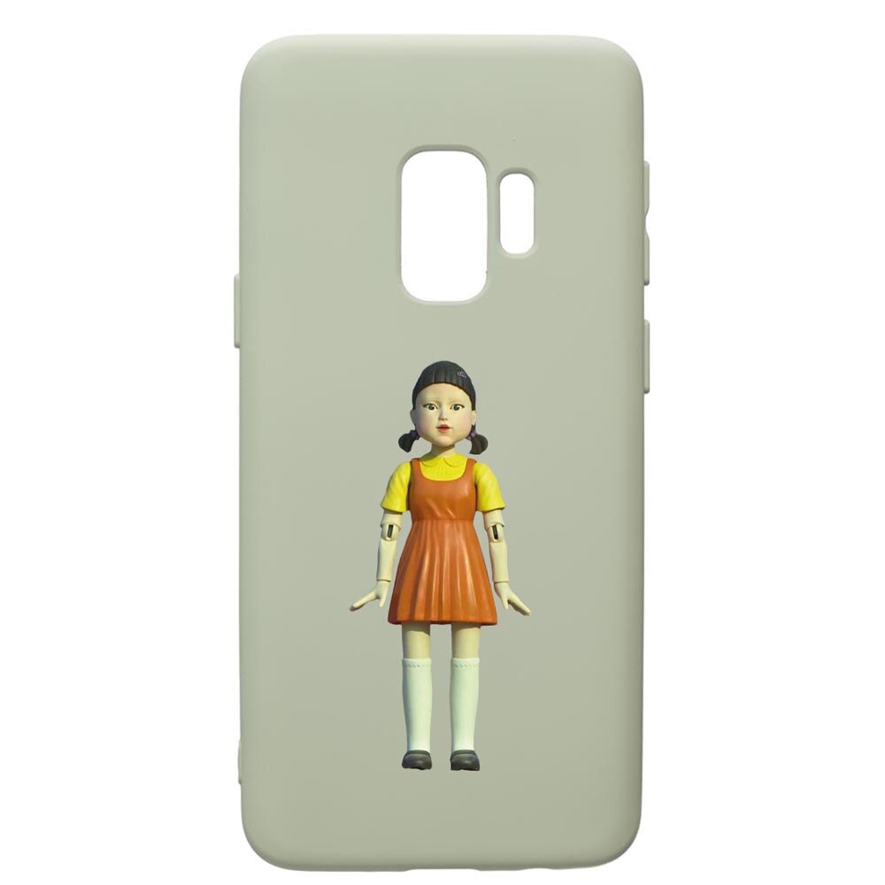 Husa Premium Silicon Compatibila Cu Samsung Galaxy S9, Squid Game Doll Girl, cu interiorul din material textil, protectie camera, Beryl, PGR851