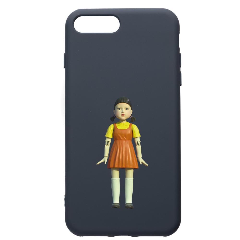 Husa Premium Silicon Compatibila Cu Apple iPhone 8 Plus / iPhone 7 Plus, Squid Game Doll Girl, cu interiorul din material textil, protectie camera, Alaskan Blue, PAB851
