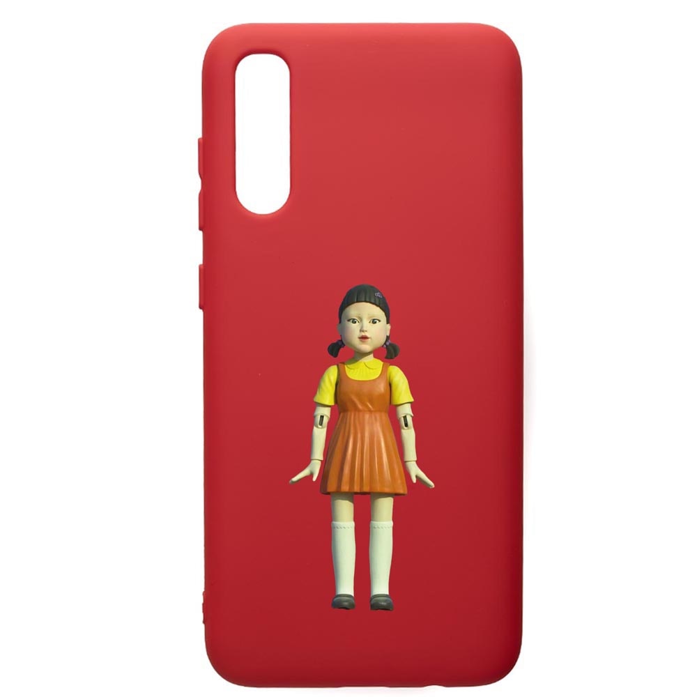 Husa Premium Silicon Compatibila Cu Samsung Galaxy A30S, Squid Game Doll Girl, silicon, cu interiorul din material textil, protectie camera, Red, PR851