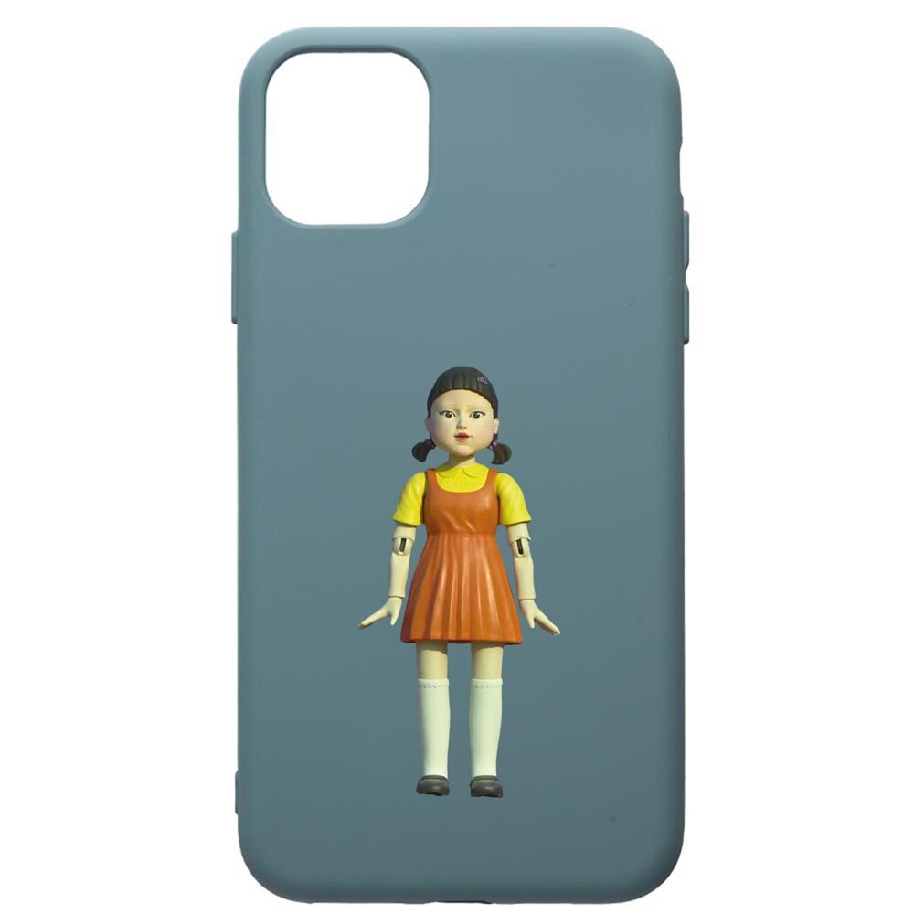 Husa Premium Silicon Compatibila Cu Apple iPhone 11 Pro Max, Squid Game Doll Girl, silicon, cu interiorul din material textil, protectie camera, Cornflower, PCF851