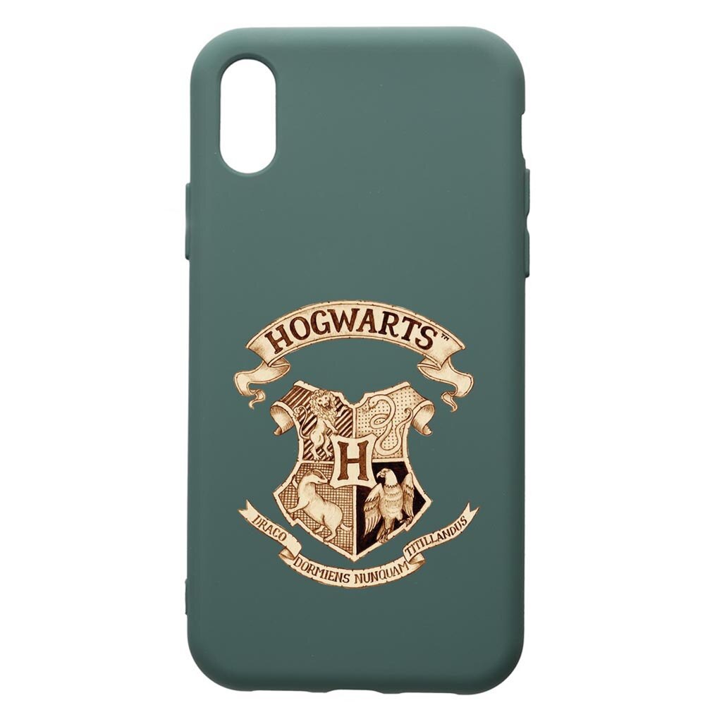 Husa Premium Silicon Compatibila Cu Apple iPhone XS Max, Hogwarts Harry Potter, cu interiorul din material textil, protectie camera, Forest Green, PFG852