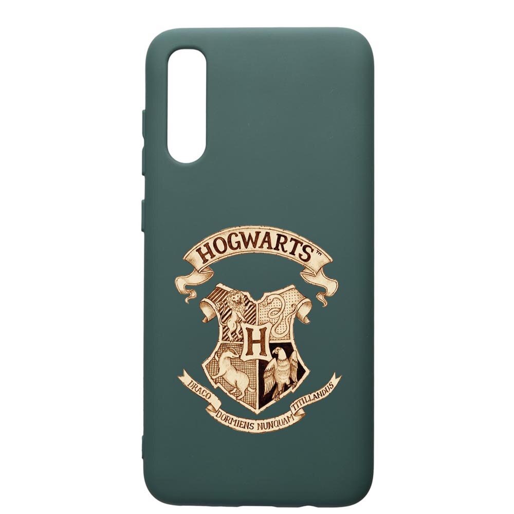 Husa Premium Silicon Compatibila Cu Samsung Galaxy A70, Hogwarts Harry Potter, cu interiorul din material textil, protectie camera, Forest Green, PFG852