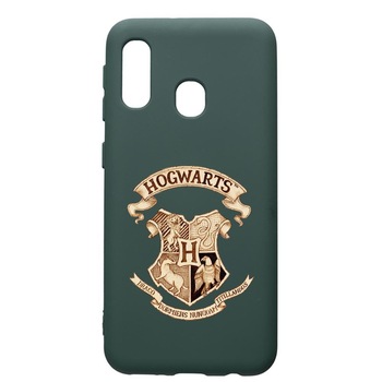 Husa Premium Silicon Compatibila Cu Samsung Galaxy A40, Hogwarts Harry Potter, cu interiorul din material textil, protectie camera, Forest Green, PFG852 Husa Premium Silicon Compatibila Cu Samsung Galaxy A40, Hogwarts Harry Potter, cu interiorul din material textil, protectie camera, Forest Green, PFG852
