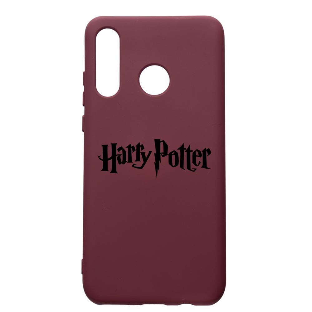 Husa Premium Silicon compatibila cu Huawei P30 Lite, Harry Potter, cu interiorul din material textil, protectie camera, Burgundy, PBR853